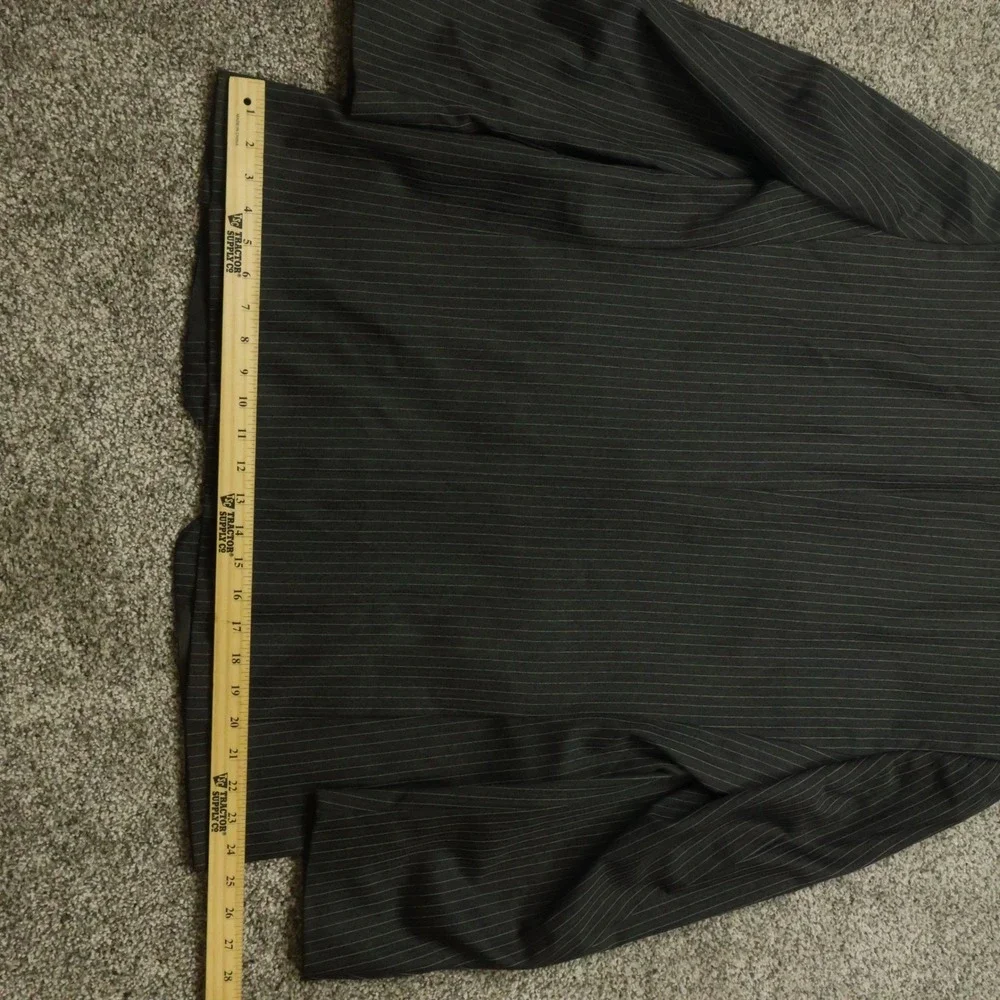 loro piano Daniel Cremieux Collection Mens 42L Black Pinstripe Wool Blend Suit